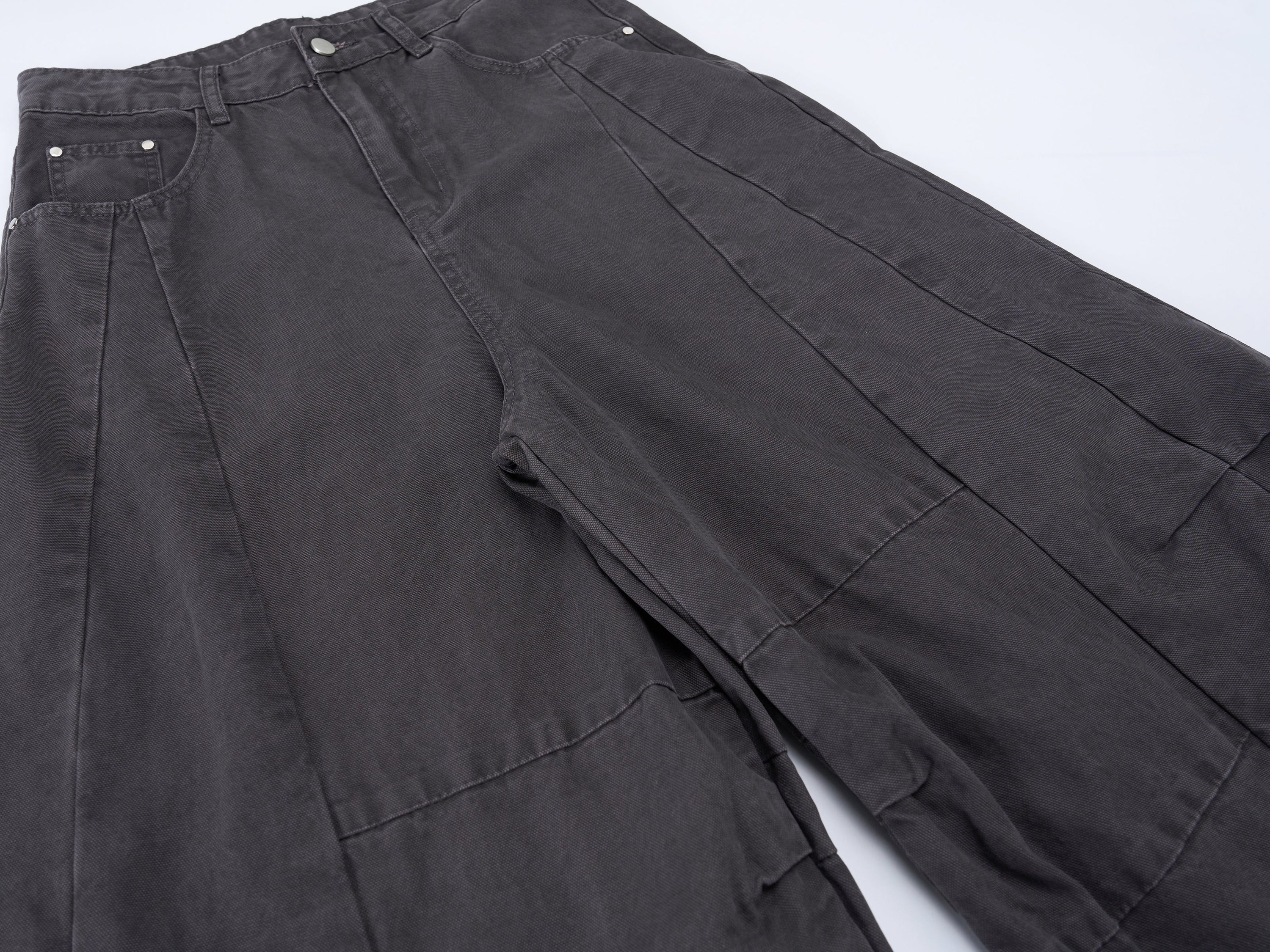 Structured Panel Barrel Wide-Leg Jeans | 100% Cotton