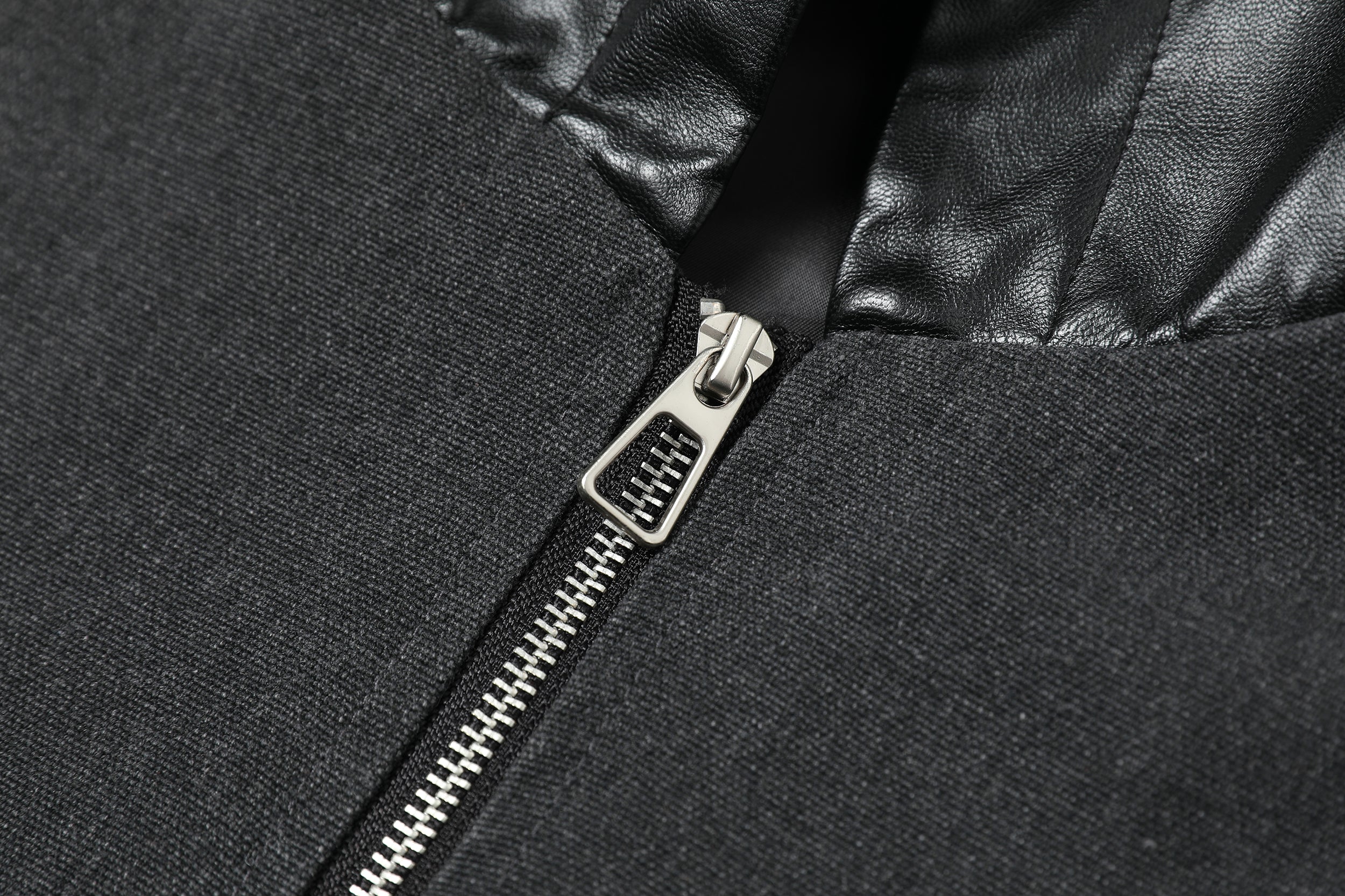 Hybrid Vegan Leather Hooded Zip Jacket | Urban Street Style