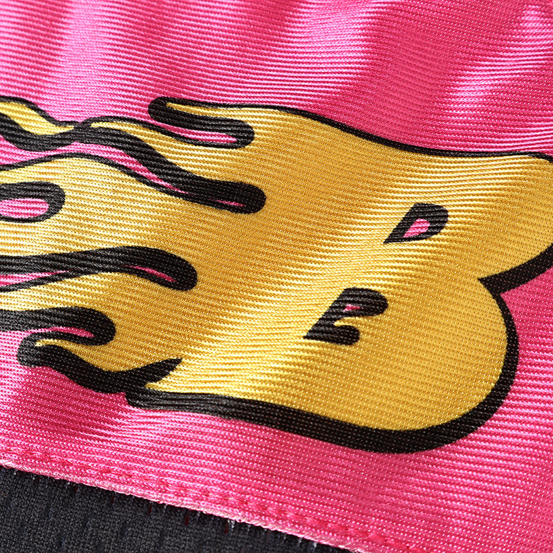 Neon Flame Football Jersey | Pink Black Street Athletic Tee