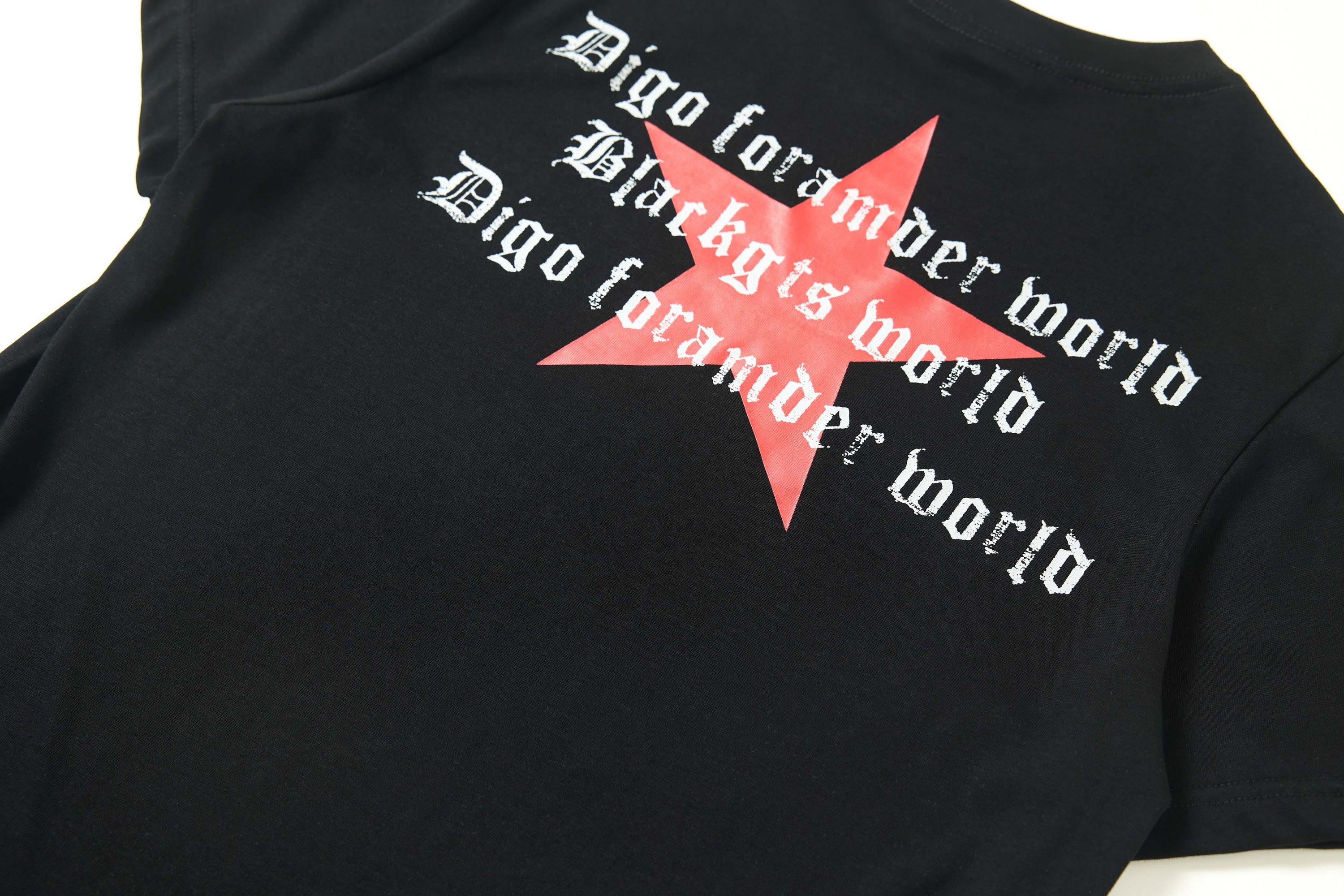 Omirad Star Emblem Graphic Tee | Street Style Black Cotton