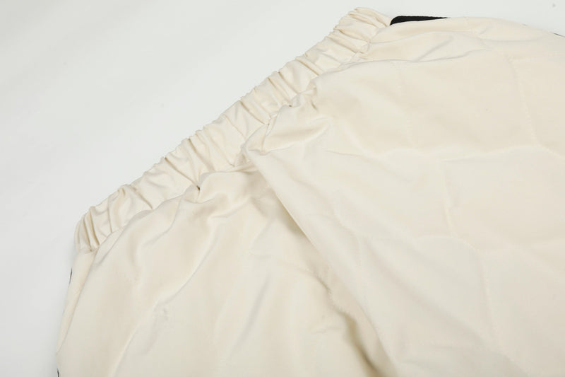 Quilted Wide-Leg Track Pants with Racing Stripes