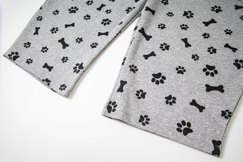 Paw Print Wide-Leg Lounge Pants | Dog Bone Streetwear Sweats