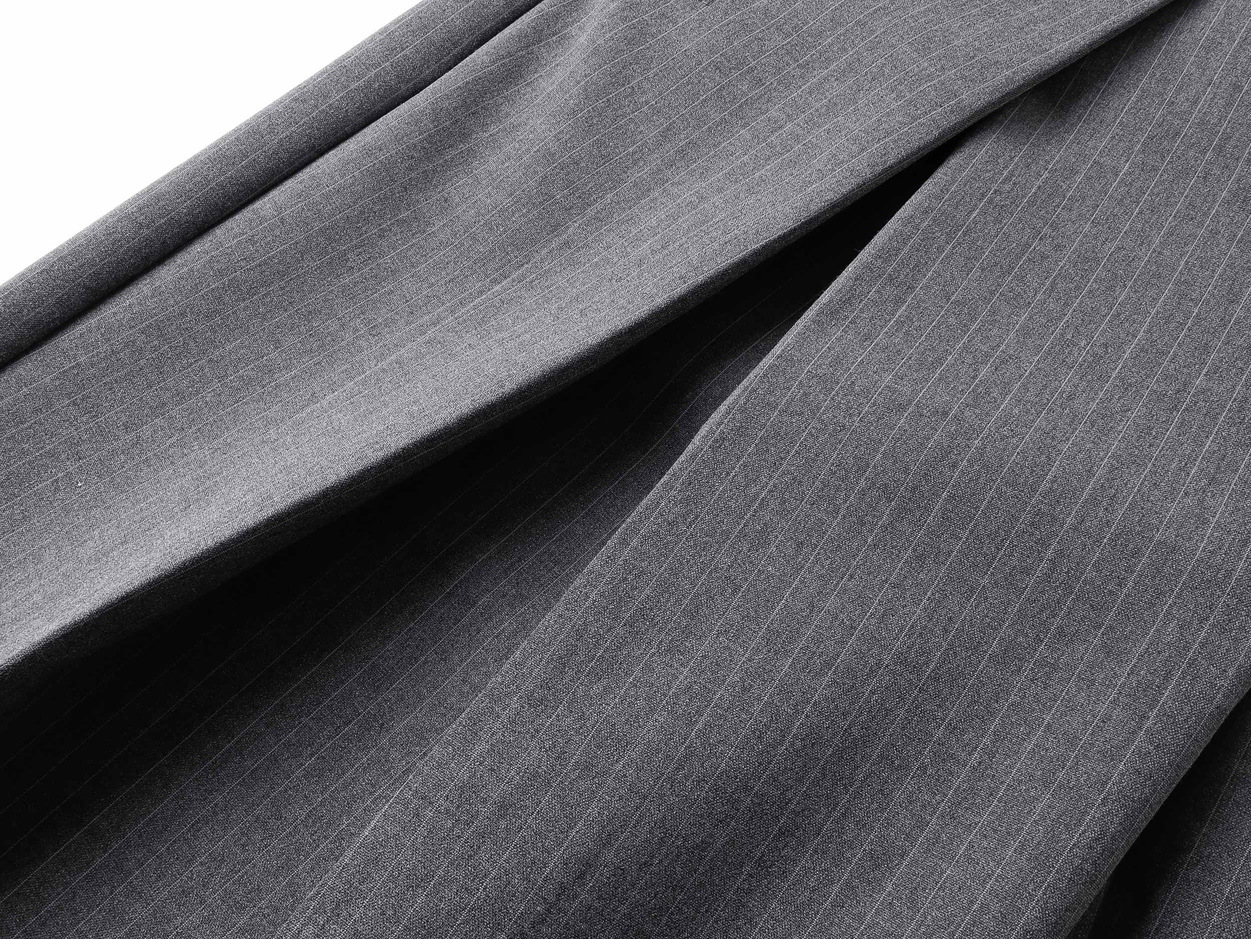 Pinstripe Wrap Wide-Leg Trousers | Avant-Garde Tailored Pants