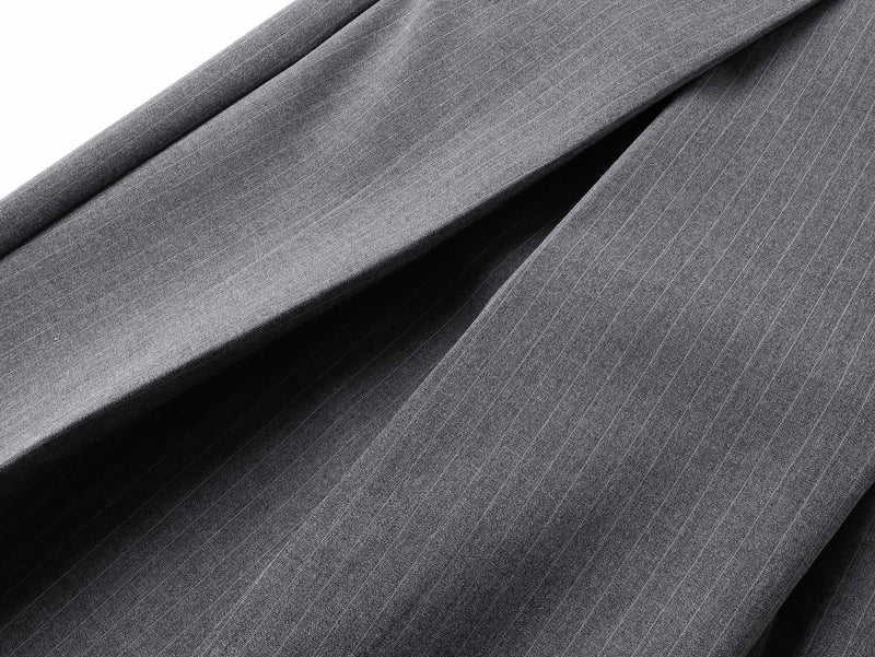 Pinstripe Wrap Wide-Leg Trousers | Avant-Garde Tailored Pants