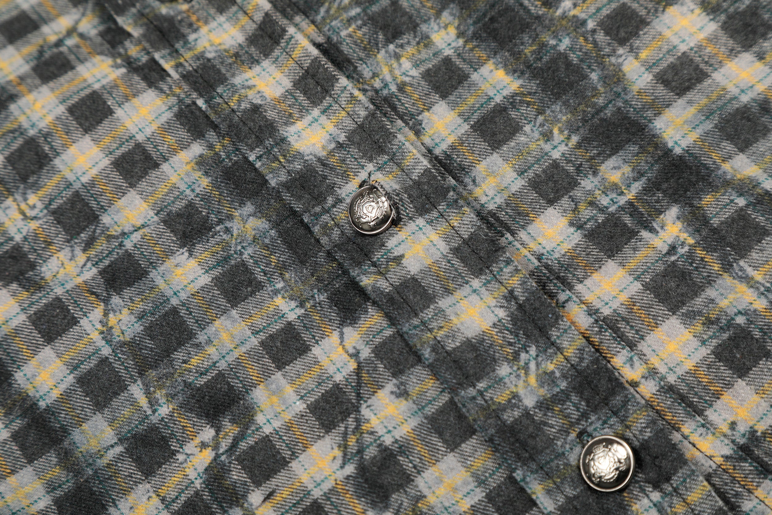 Omirad Vintage Washed Plaid Button-Up Jacket | Cropped Boxy Fit