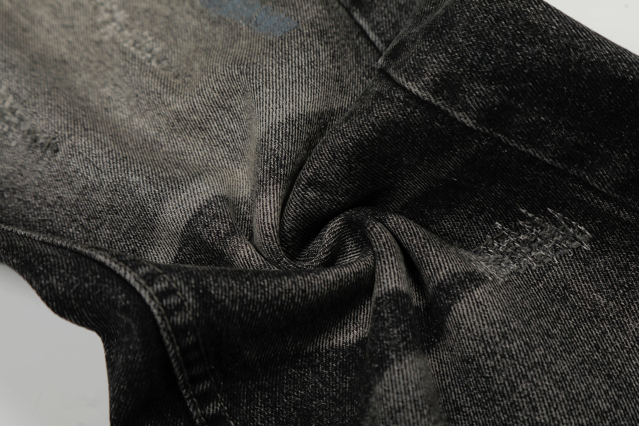 Omirad Washed Distressed Wide-Leg Denim Pants | Heavyweight Cotton