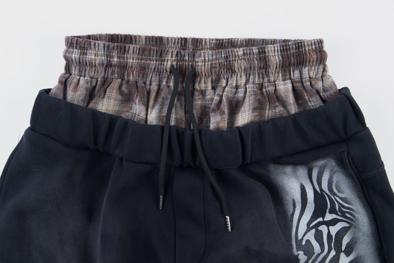 Wild Fusion Graphic Sweatpants | Zebra Leopard Wide-Leg