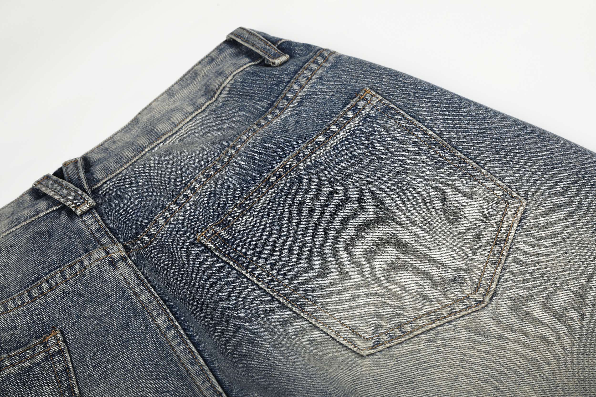 Omirad Distressed Wide-Leg Jeans | Y2K Vintage Washed Denim