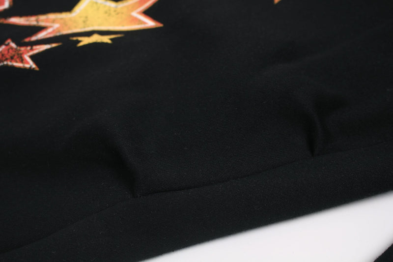 Fleece-Lined Glitter Star Wide-Leg Sweatpants | Y2K Street Style
