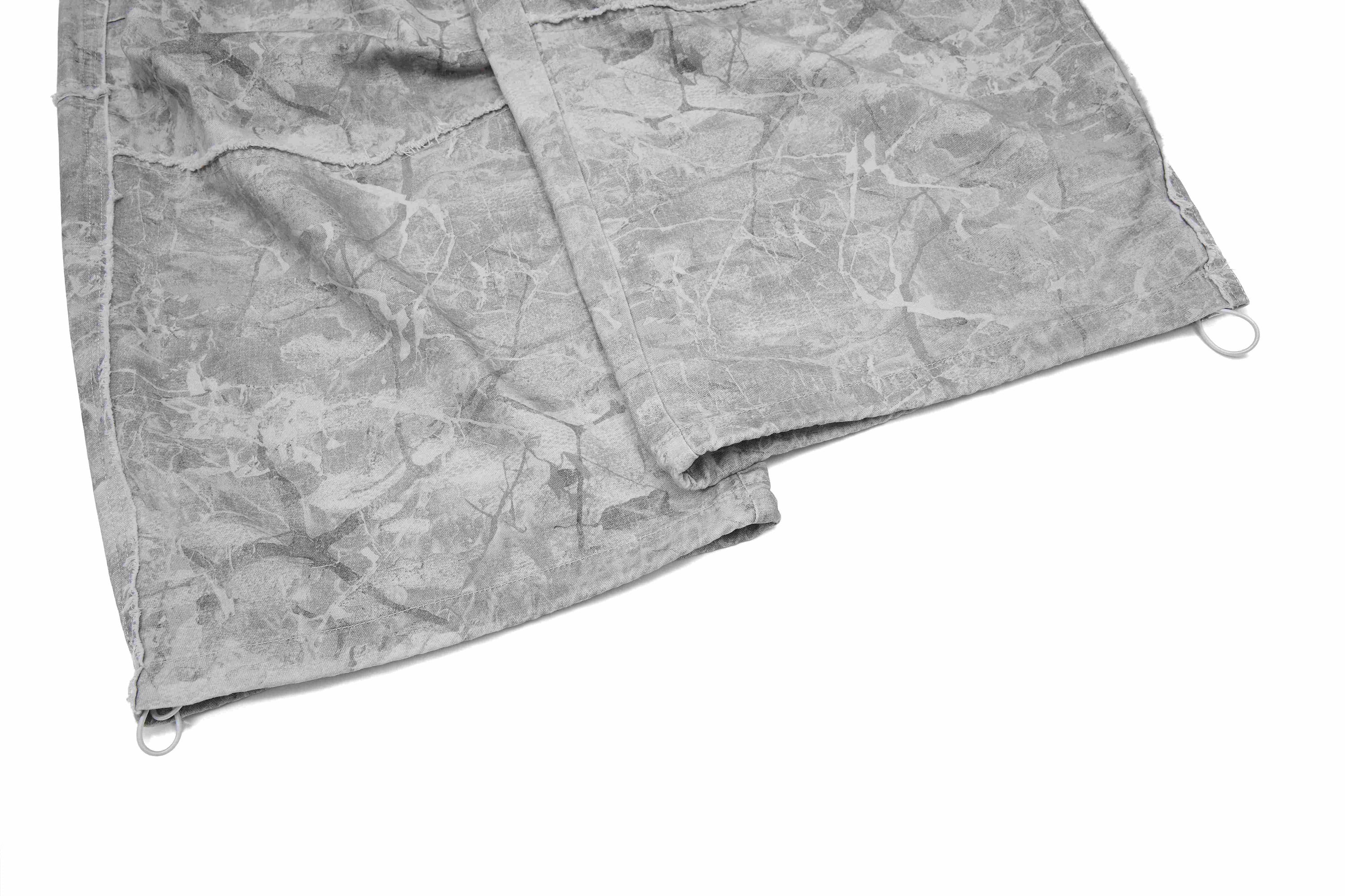 Washed Marble Wide-Leg Baggy Pants | Streetwear Denim