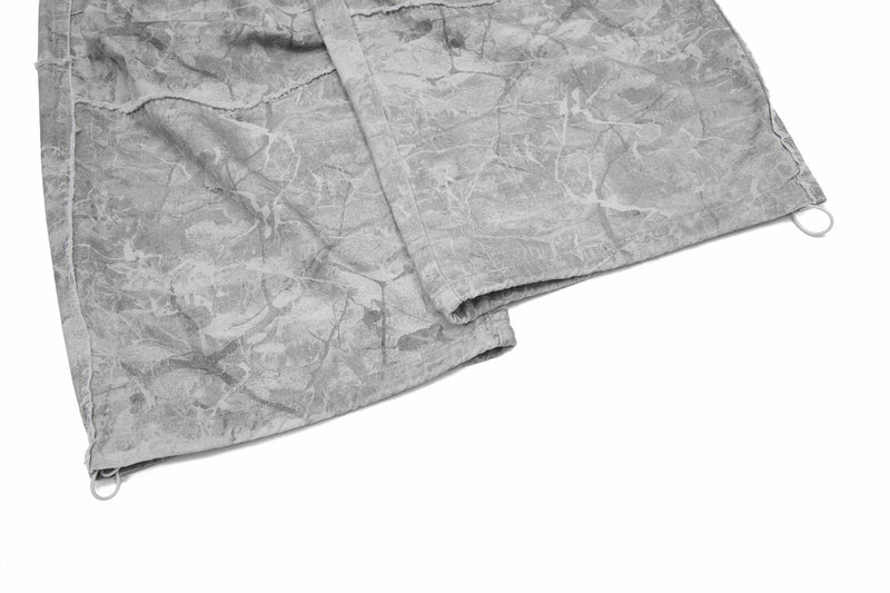 Washed Marble Wide-Leg Baggy Pants | Streetwear Denim