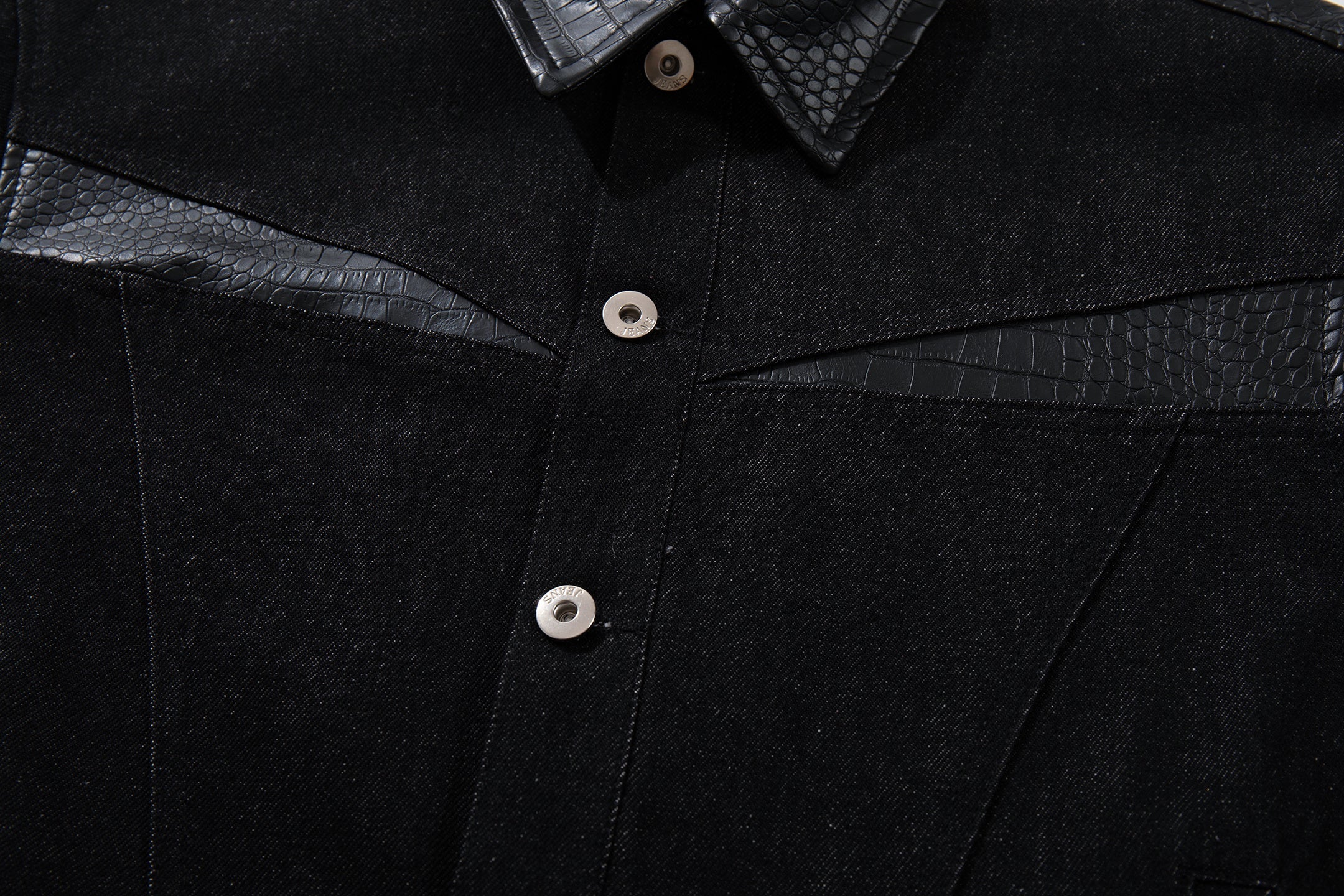 Omirad Black Denim Panel Jacket | Structured Cropped Fit