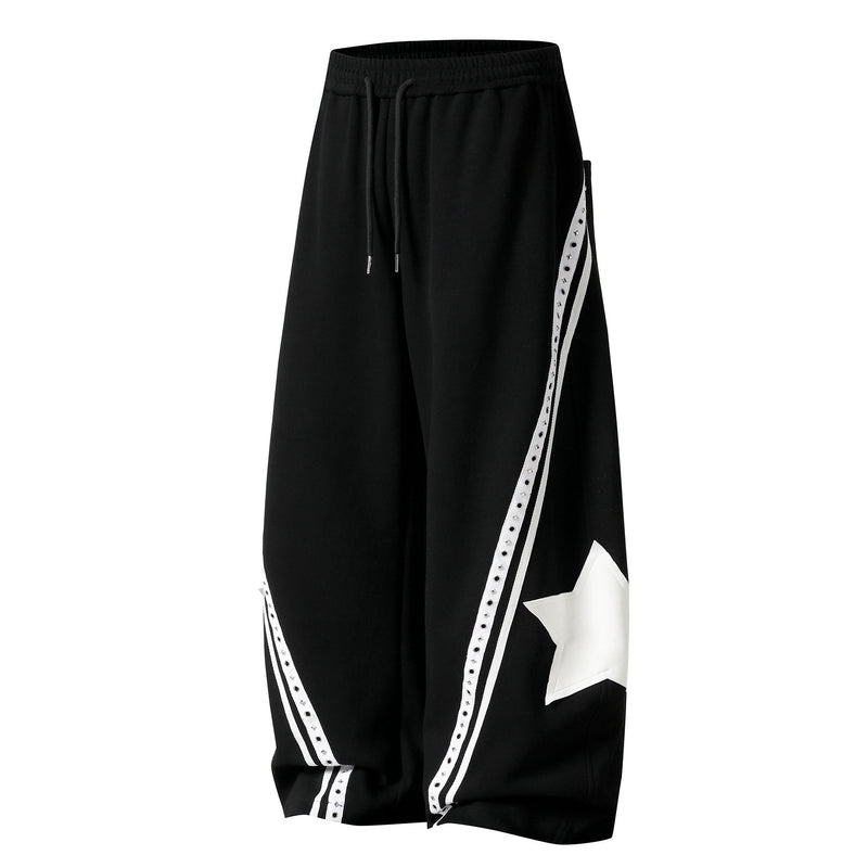 Omirad Star Panel Wide-Leg Track Pants | Streetwear Sweatpants