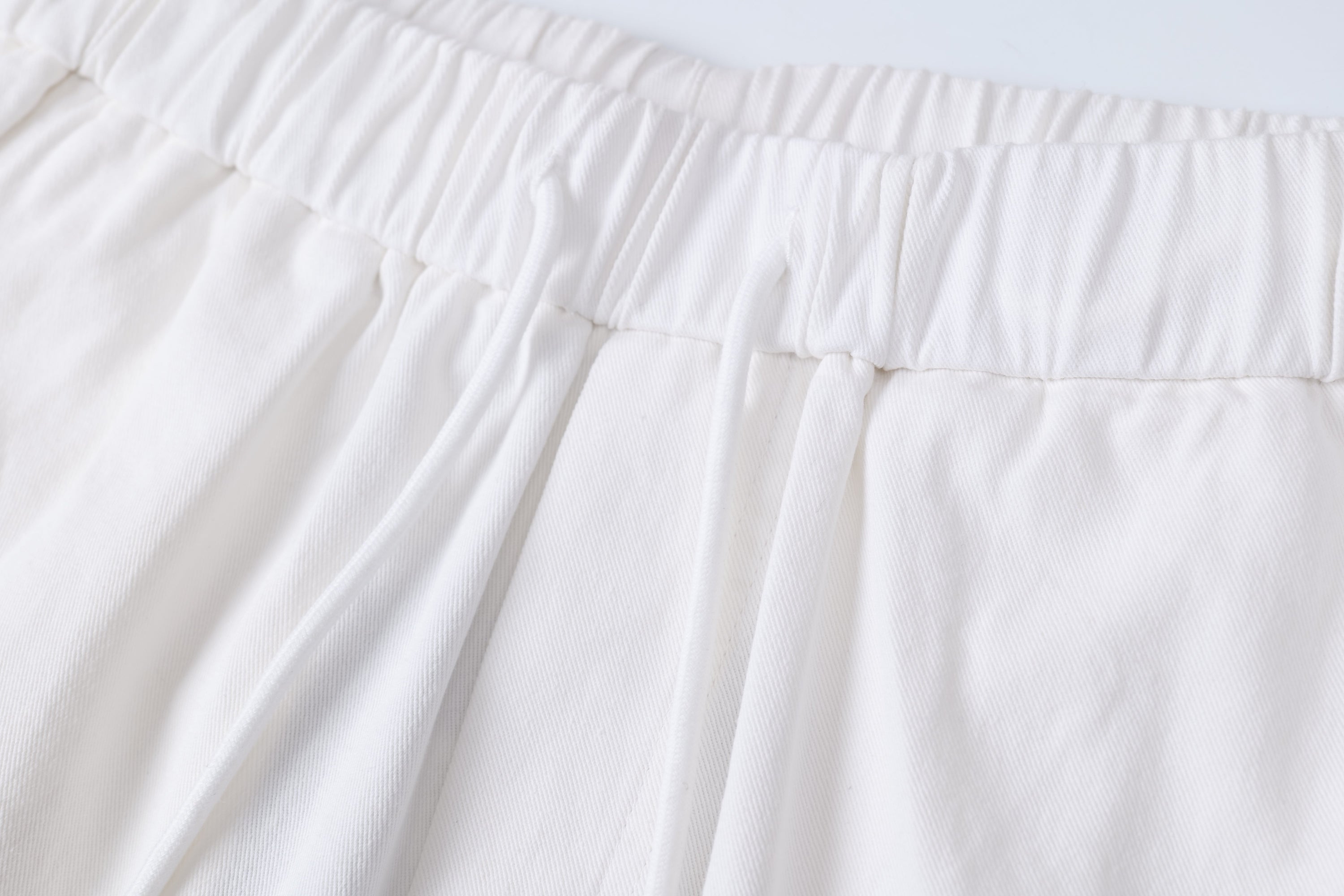 Omirad Distressed Wide-Leg Pants | White Cotton Barrel Fit