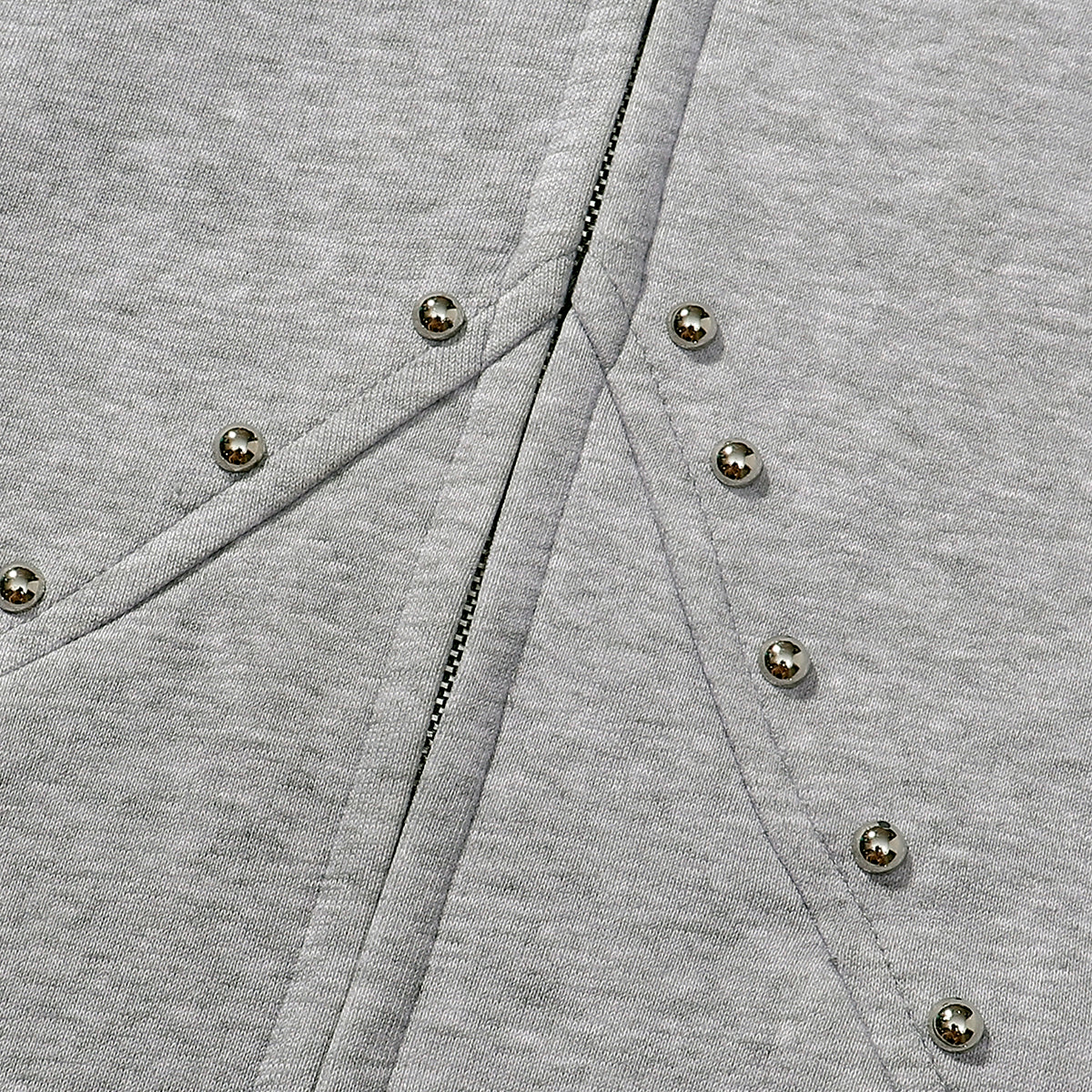 Omirad Studded Arc Zip Hoodie | Metal Stud Detail Streetwear