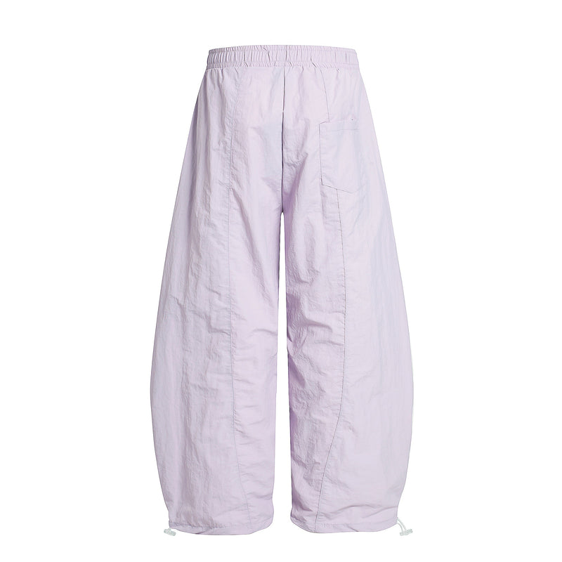 Pastel Nylon Stacked Balloon Pants | Streetwear Trousers