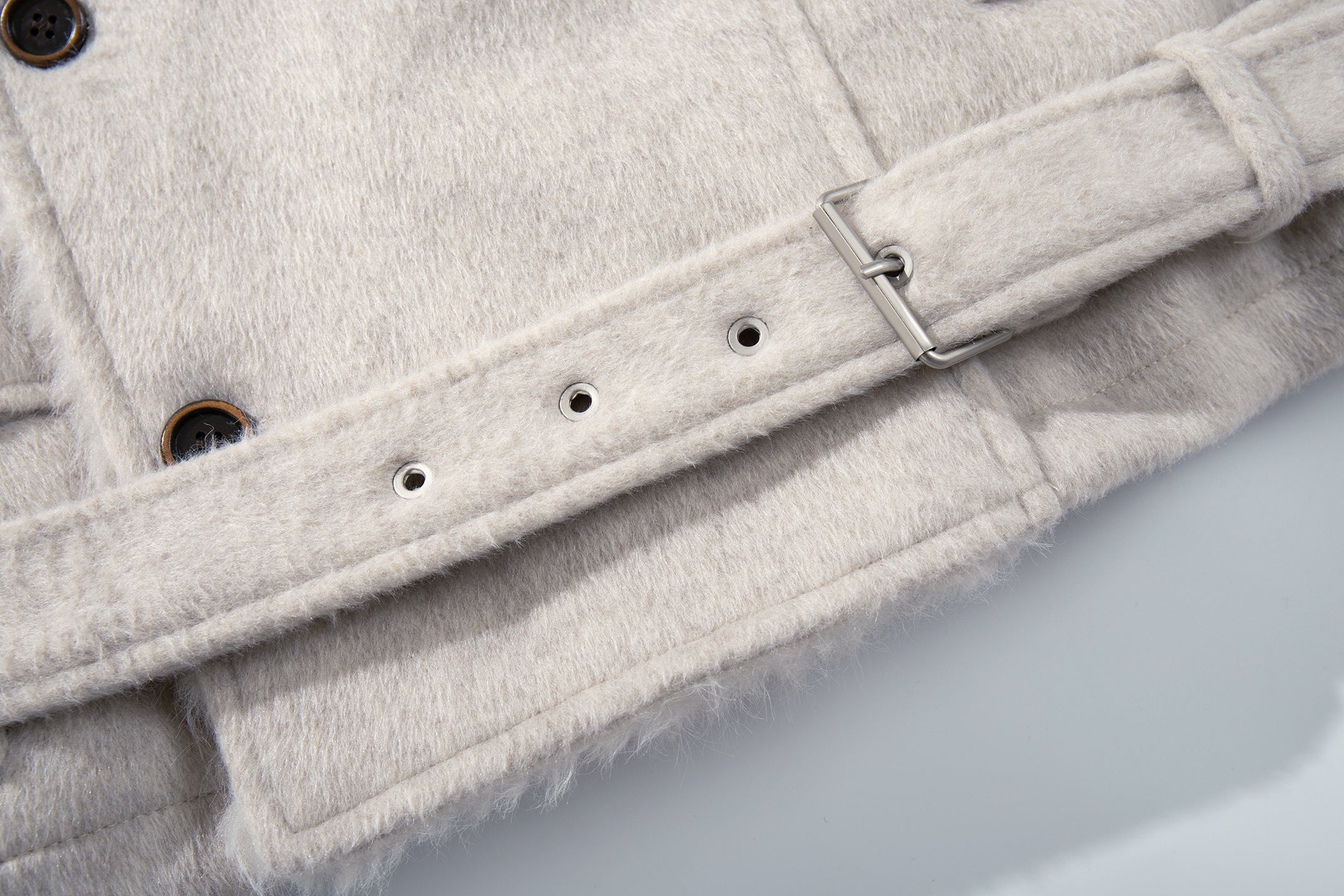 Faux Fur Collar Belted Cropped Jacket | Omirad