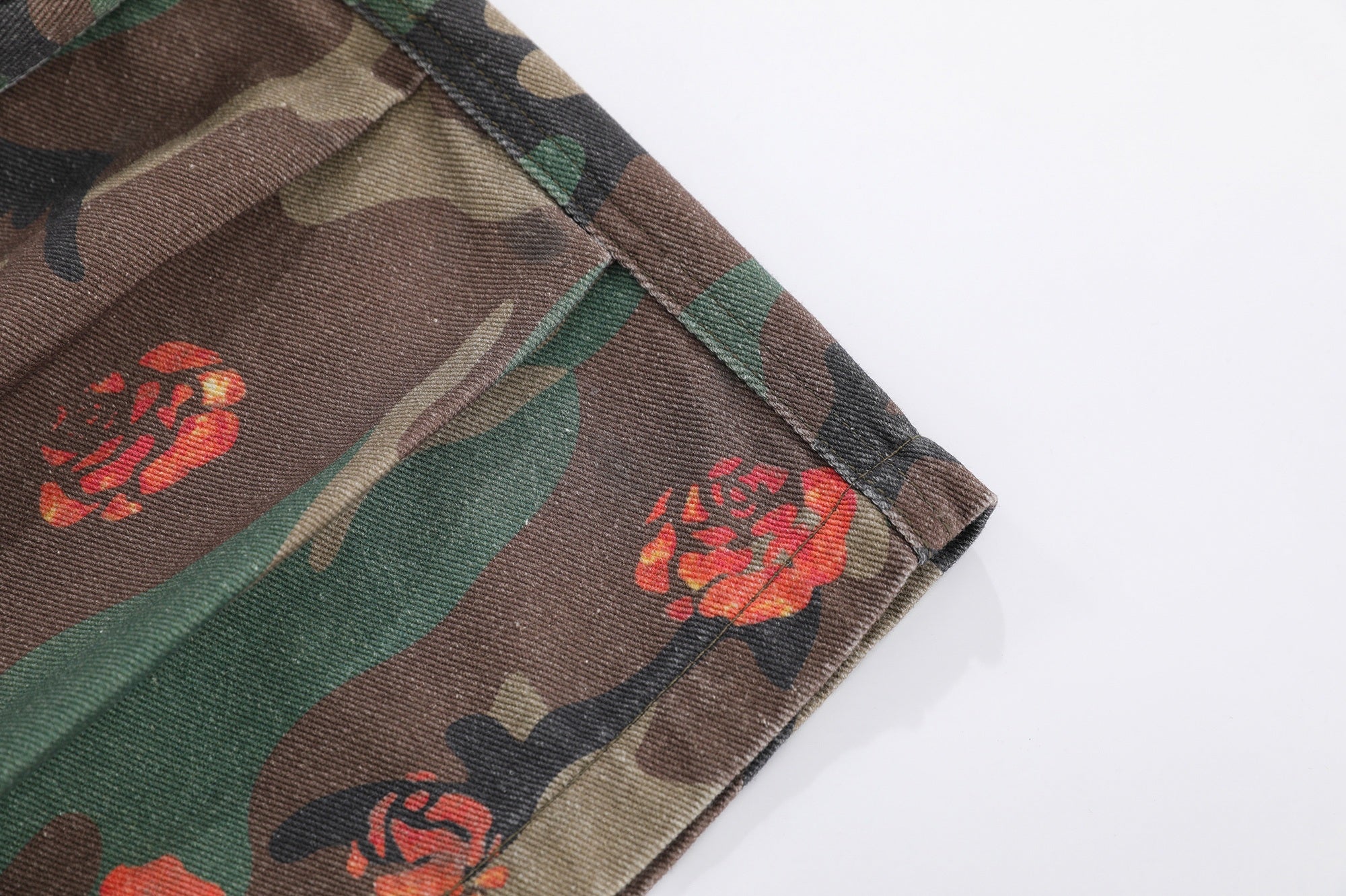 Omirad Floral Camo Cargo Shorts | Wide Leg Streetwear
