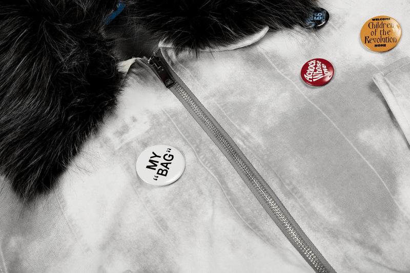 Tie-Dye Faux Fur Collar Cropped Bomber Jacket | Y2K Streetwear