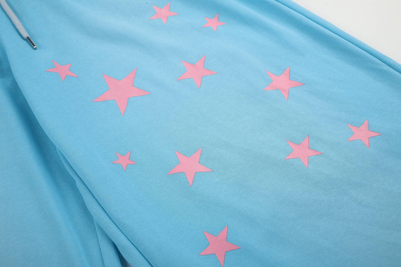 Star Graphic Wide-Leg Sweatpants | Y2K Gradient Streetwear