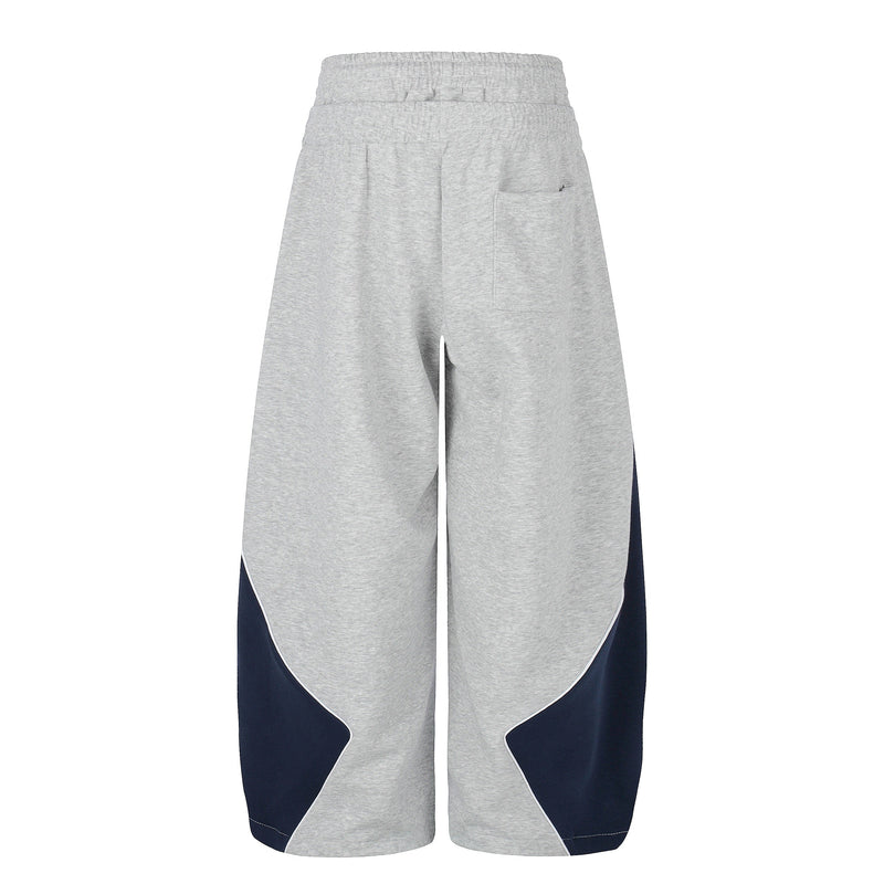 Retro Crest Panel Sweatpants | Oversized Wide Leg Streetwear