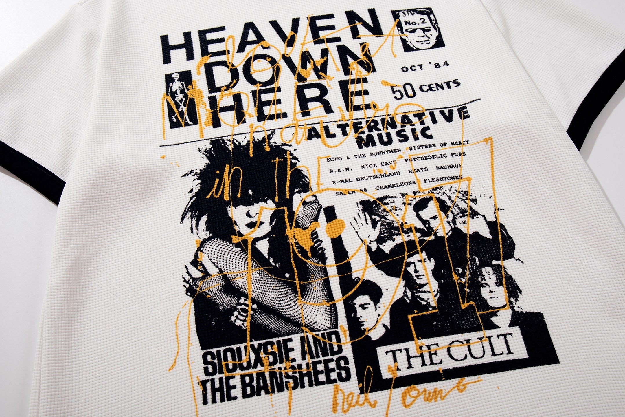 Heaven Down Here Vintage Alt-Music Graphic Ringer T-Shirt