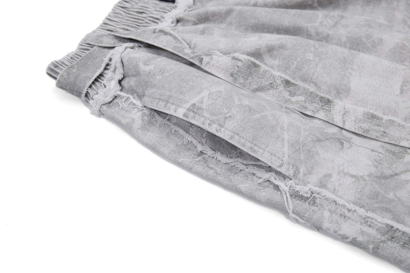 Washed Marble Wide-Leg Baggy Pants | Streetwear Denim