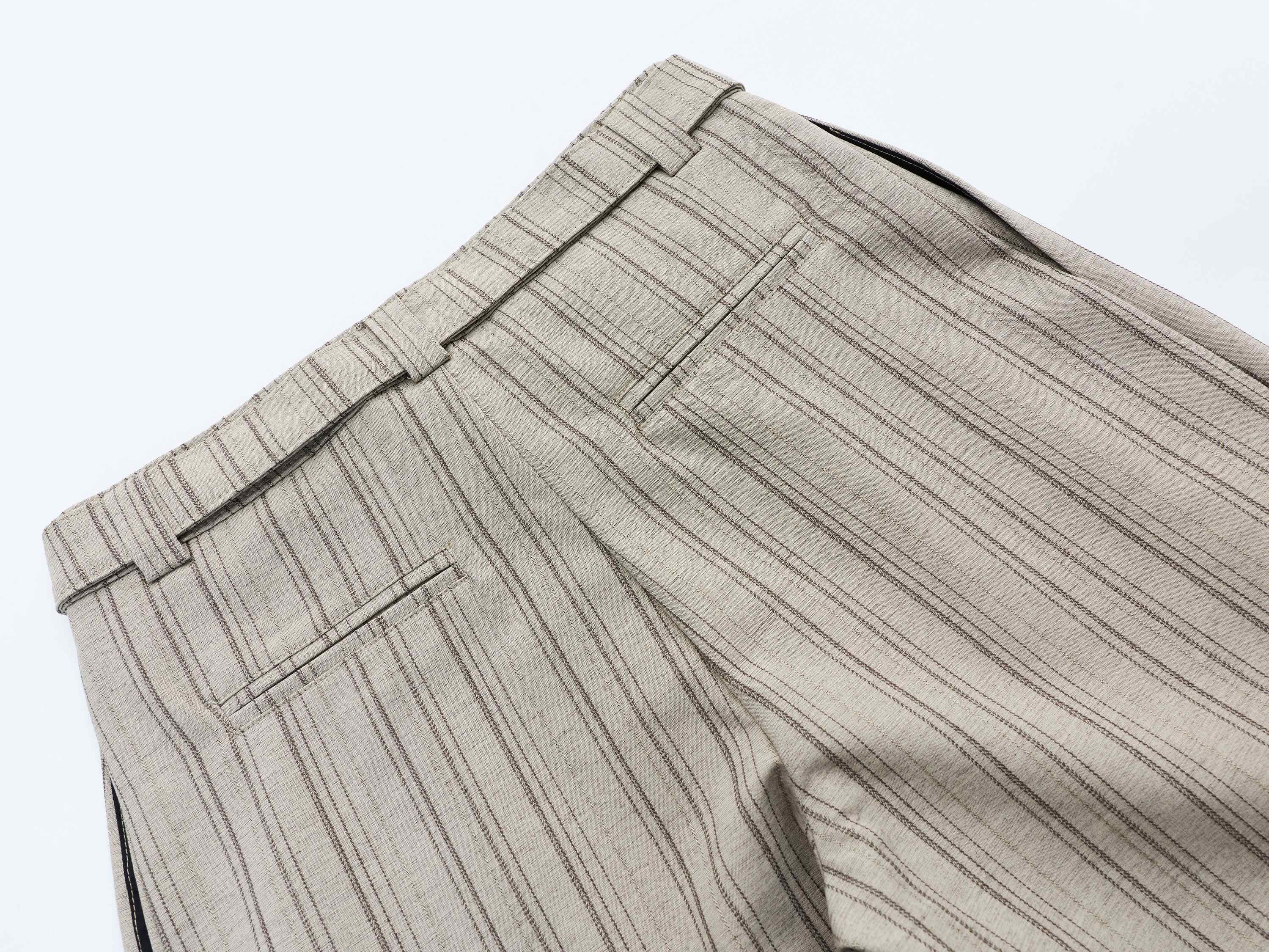 Deconstructed Pinstripe Wide-Leg Trousers | Vintage Tailored