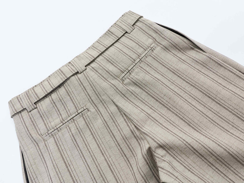 Deconstructed Pinstripe Wide-Leg Trousers | Vintage Tailored