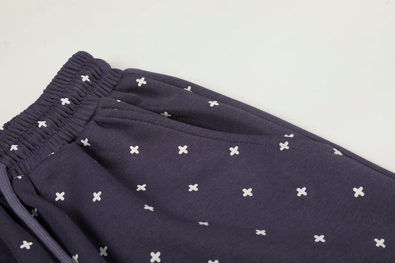 Star Print Wide-Leg Sweatpants with Plush Star Charm