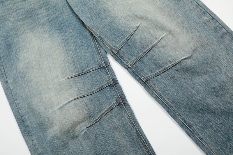 Omirad Draped Crease Wide-Leg Jeans | Oversized Denim