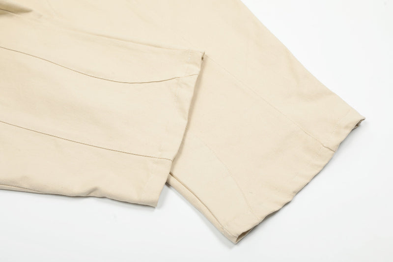 Omirad Curve-Stitch Wide-Leg Canvas Pants | 100% Cotton