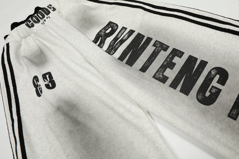Bold Letter Triple Stripe Track Pants | Oversized Streetwear