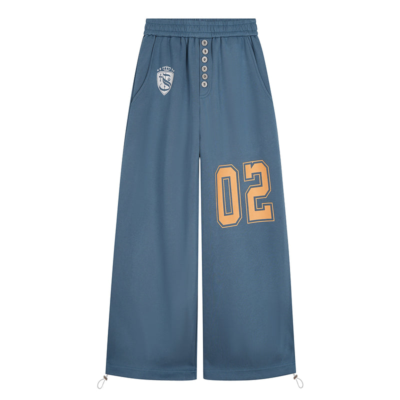 Varsity Number Wide-Leg Sweatpants | Streetwear Joggers