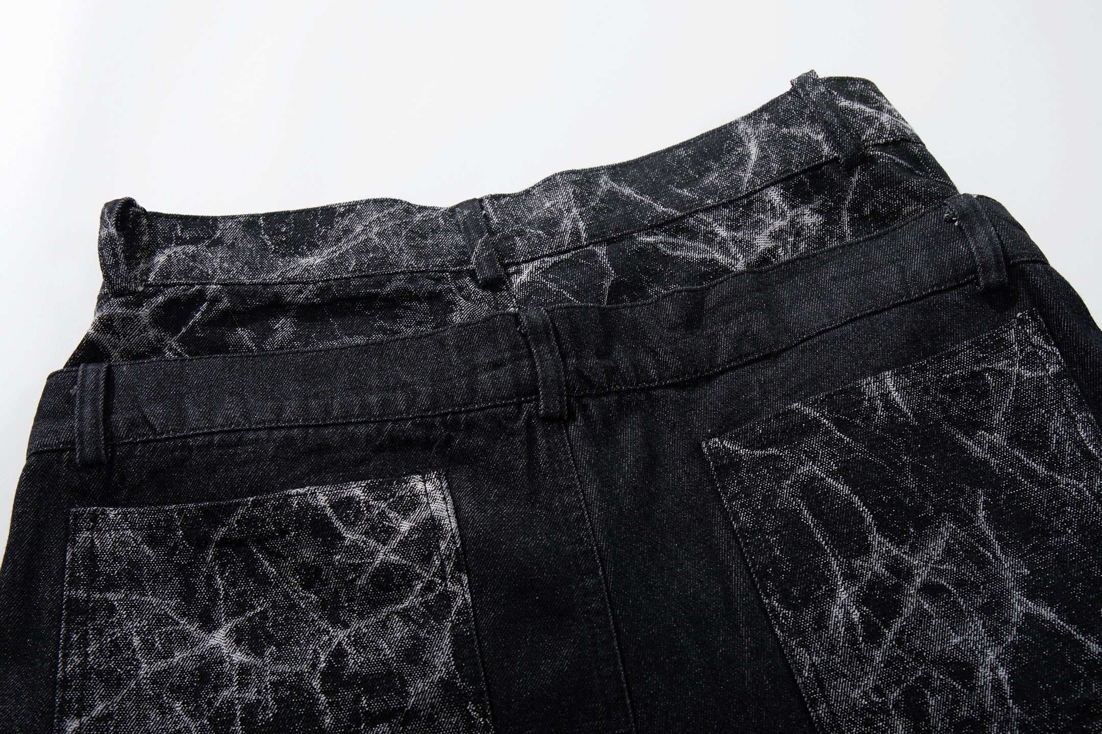 Omirad Cracked Panel Wide-Leg Denim Pants | Streetwear