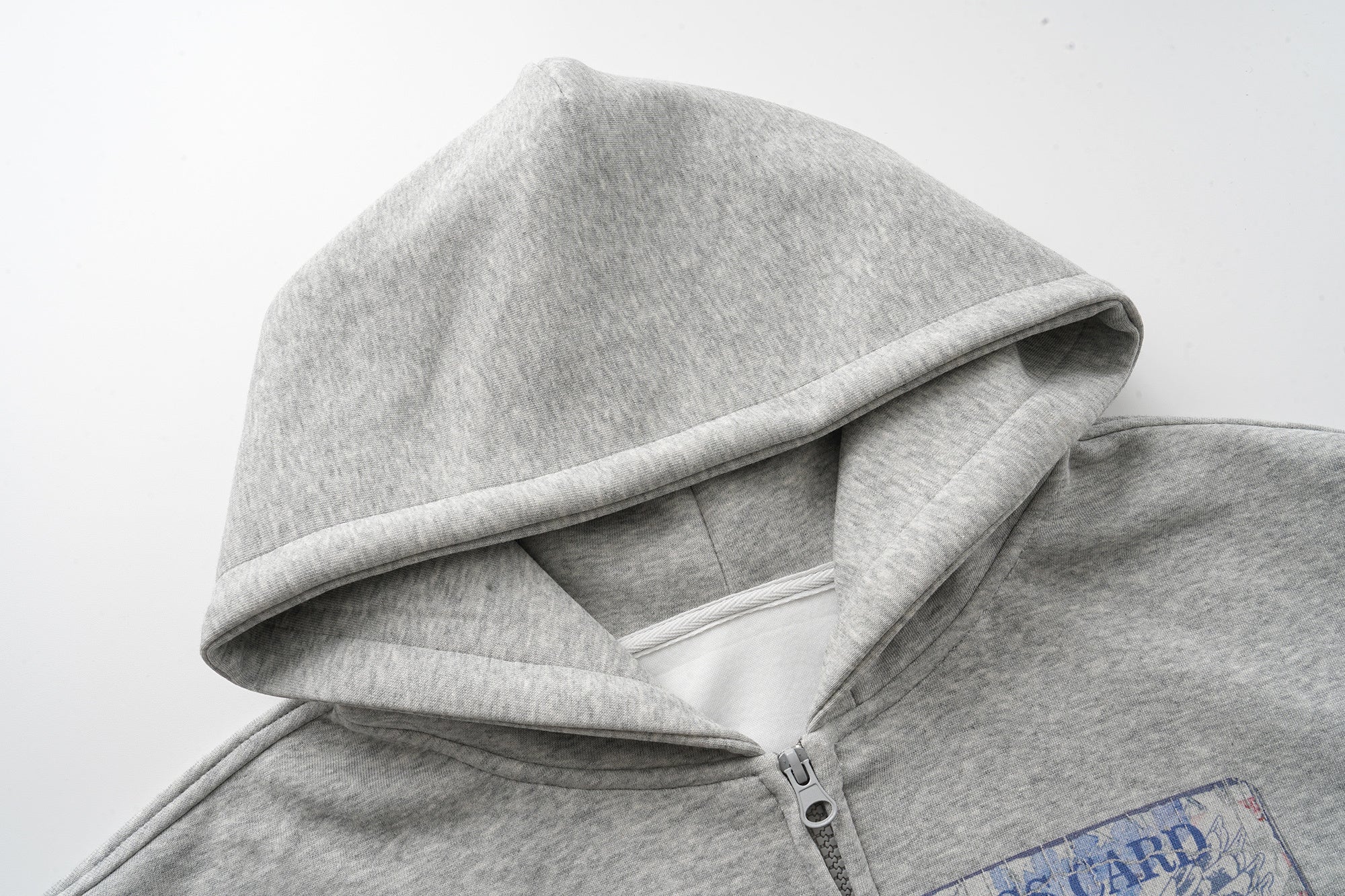 Omirad Business Card Graphic Zip Hoodie | Heather Grey