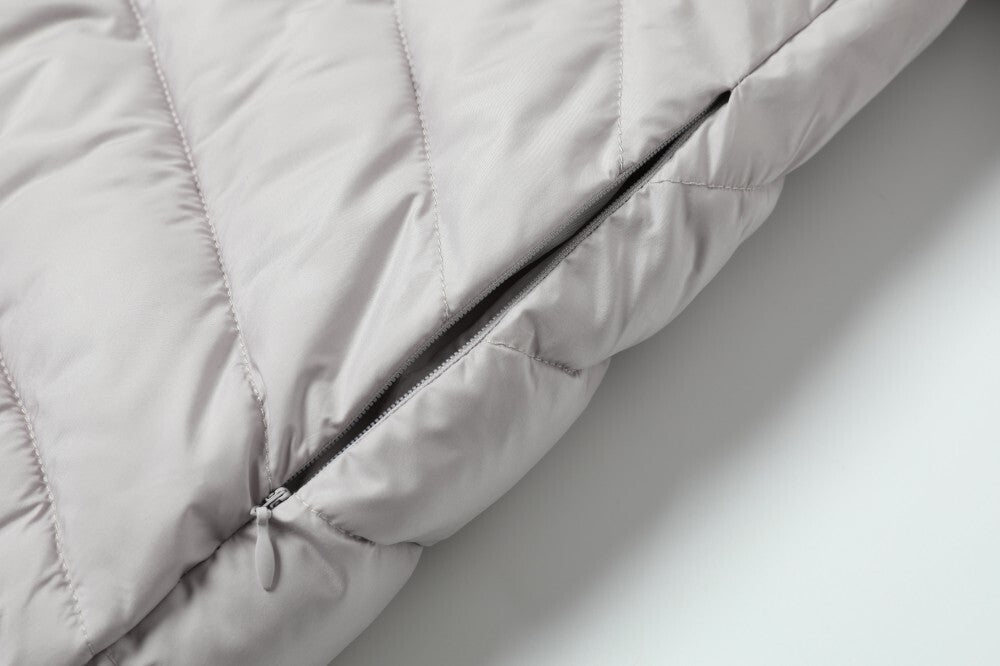 Asymmetric Zip Hooded Puffer Jacket | Streetwear Puffer