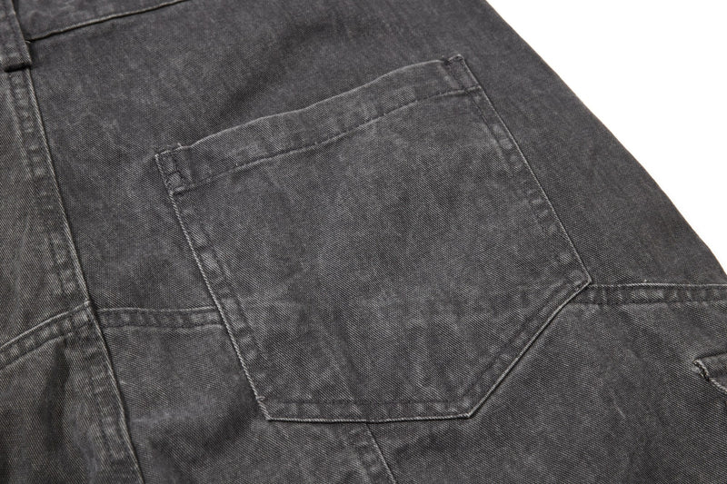 Dark gray back pocket detail with rectangular patch pocket