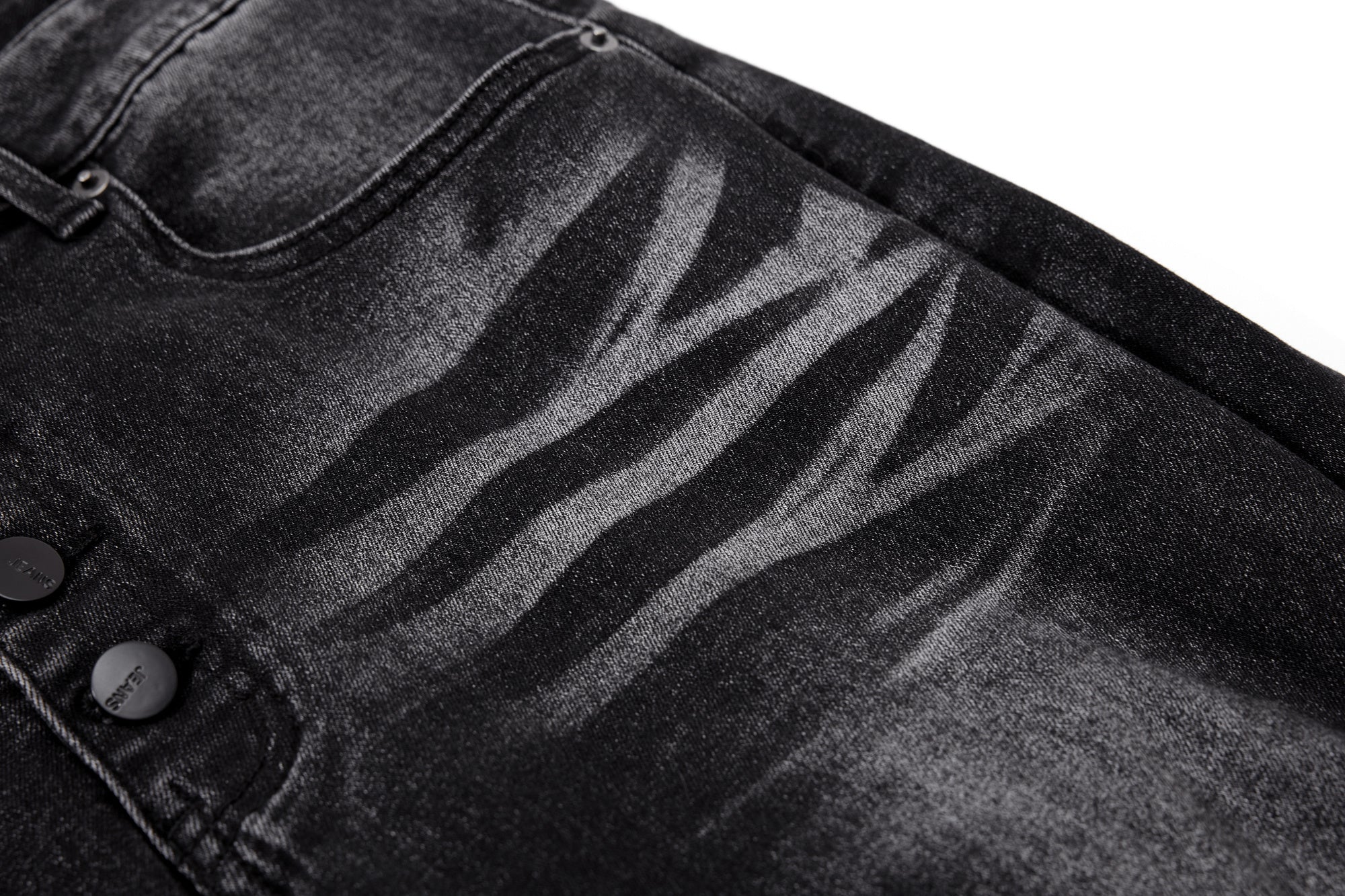 Omirad Stacked Washed Denim Pants | Button Fly Flare Jeans