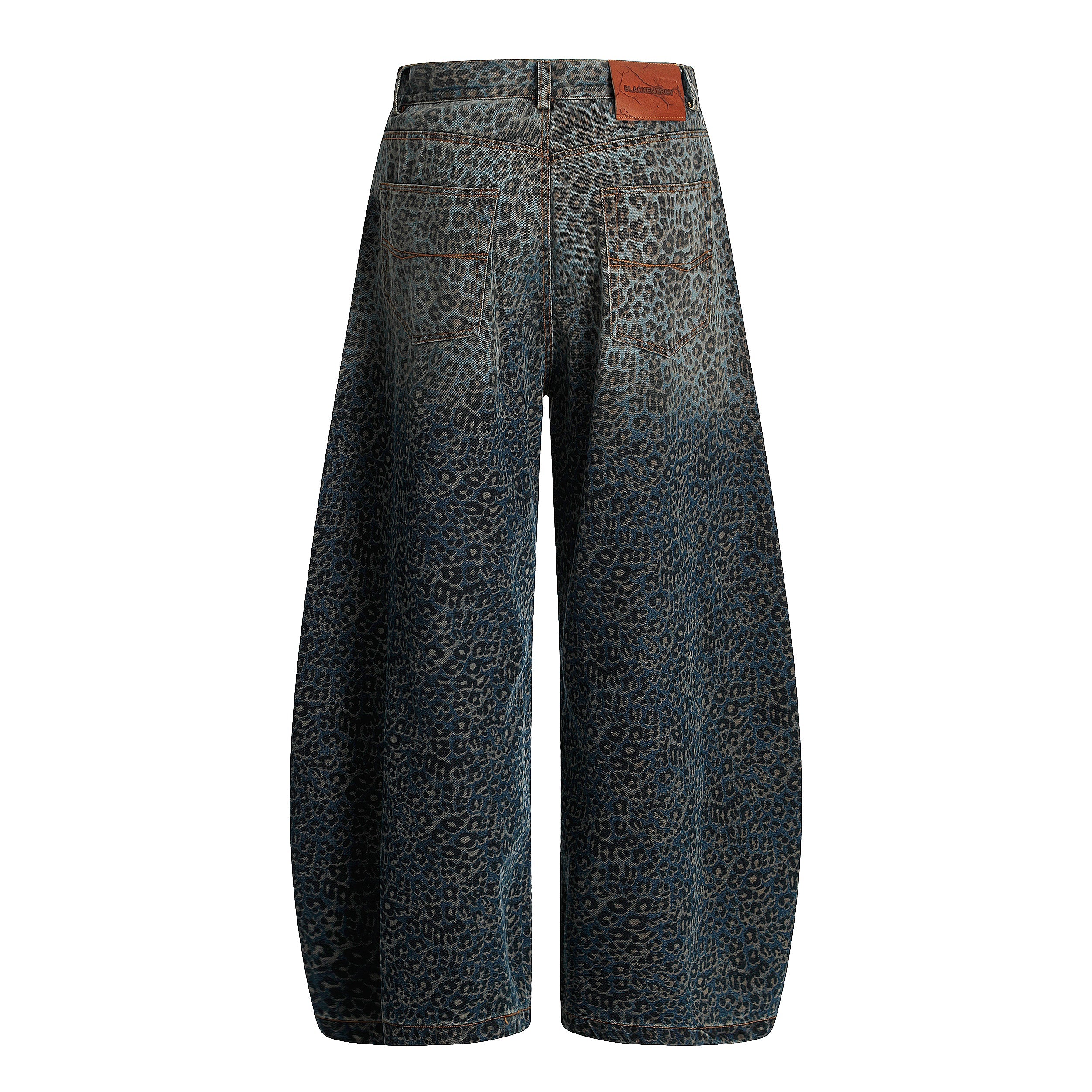 Leopard Print Barrel Leg Jeans | Wide Leg Street Denim