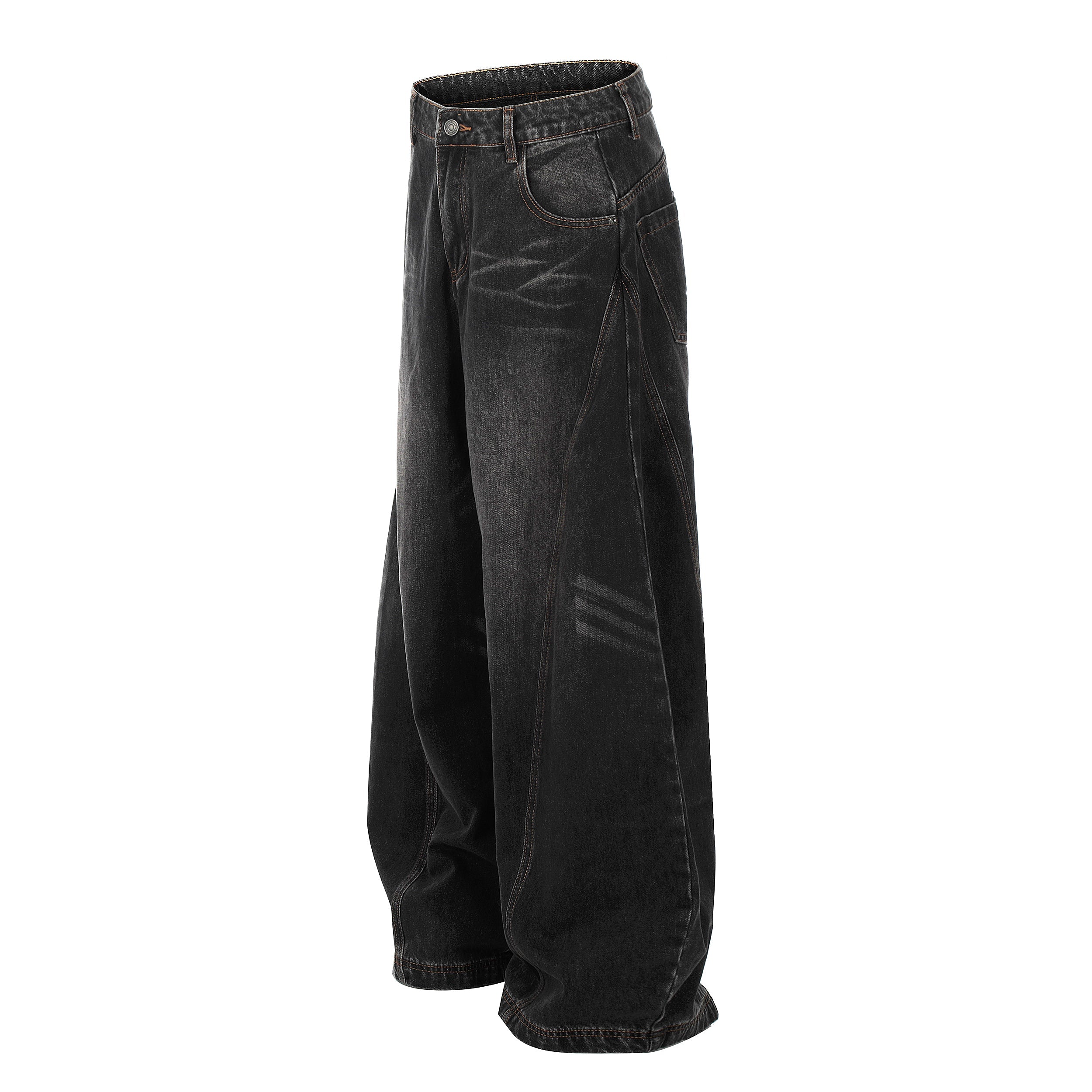 Omirad Vintage Wash Balloon Denim Jeans | Wide Leg Streetwear