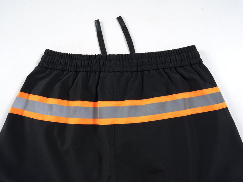 Omirad Reflective Trim Wide-Leg Cargo Pants | Black
