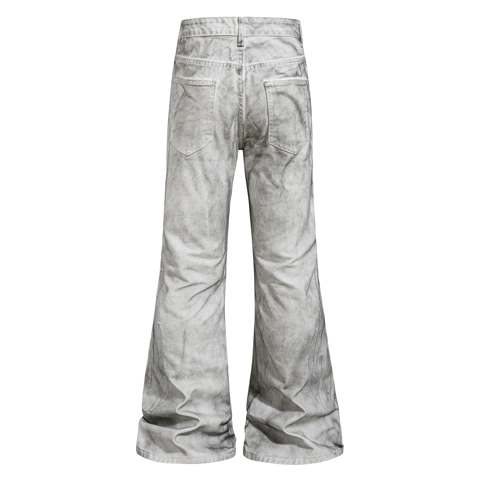 Omirad Washed Utility Flare Jeans | Streetwear Cargo Denim