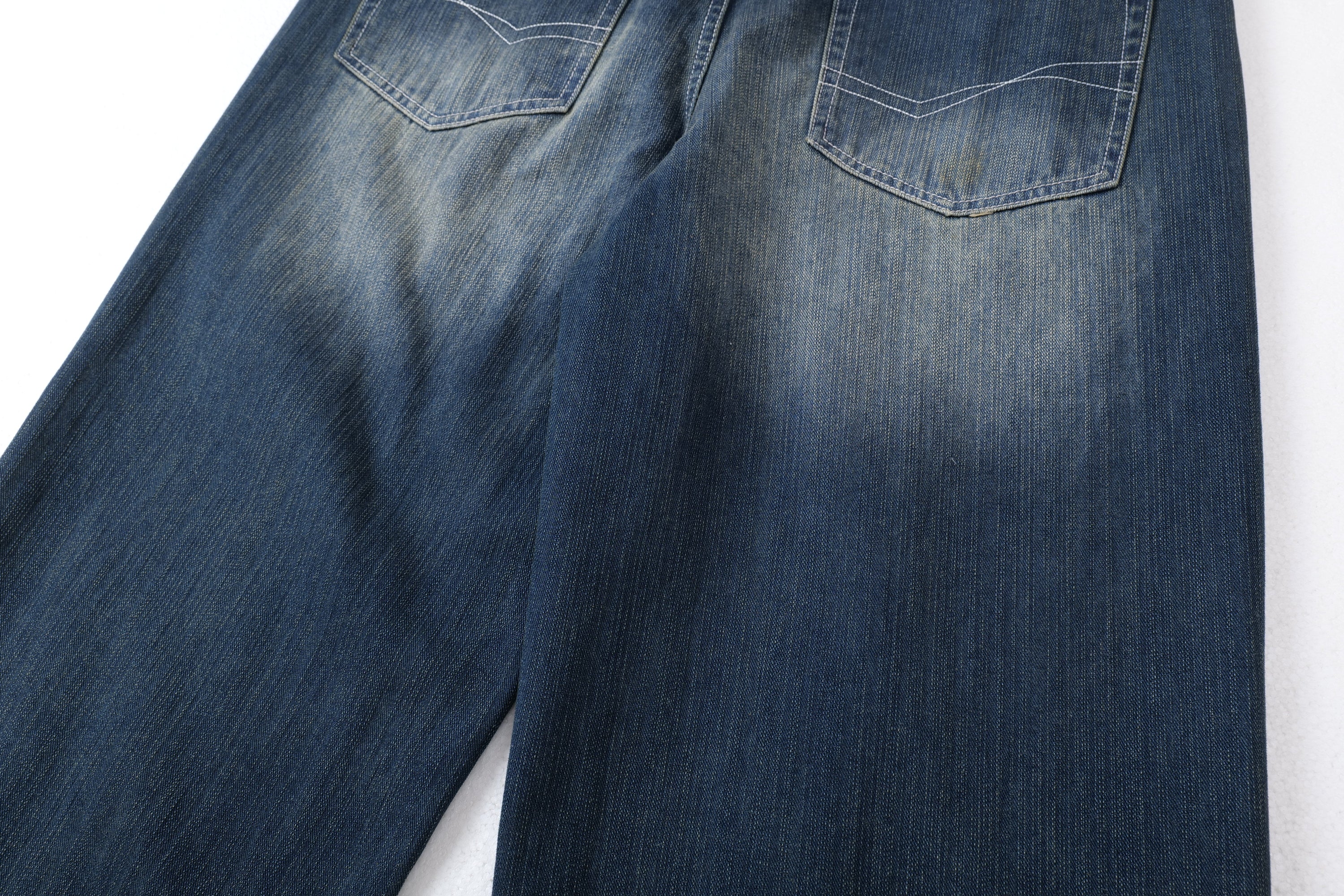 Omirad Two-Tone Washed Balloon Wide-Leg Jeans