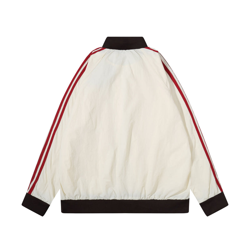 Omirad Retro Track Zip Jacket | Triple-Stripe Nylon Windbreaker