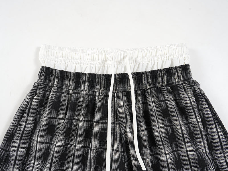 Omirad Plaid Wide-Leg Track Pants | Vintage Streetwear