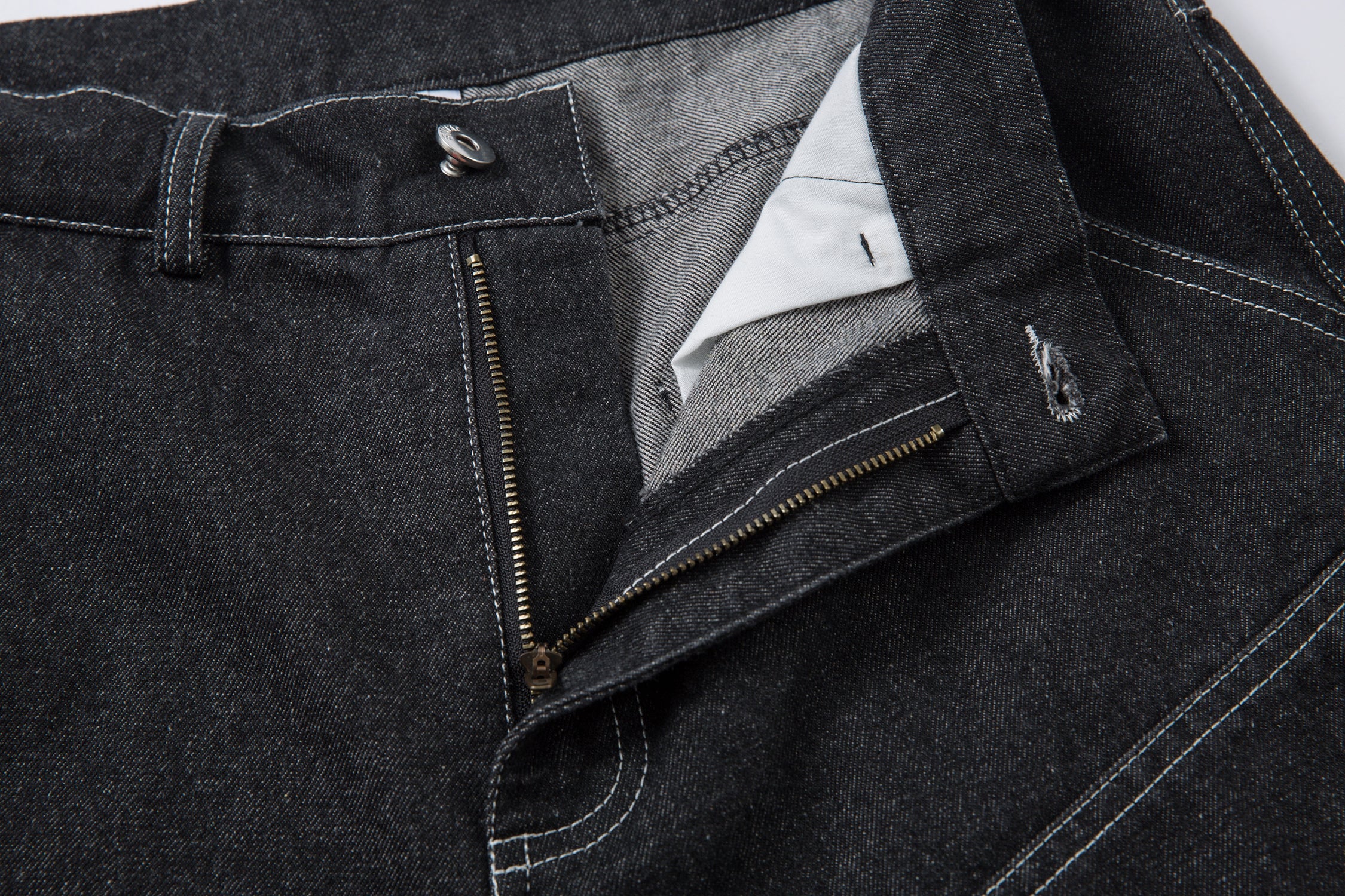 Omirad Stacked Cargo Wide-Leg Jeans | Black Denim