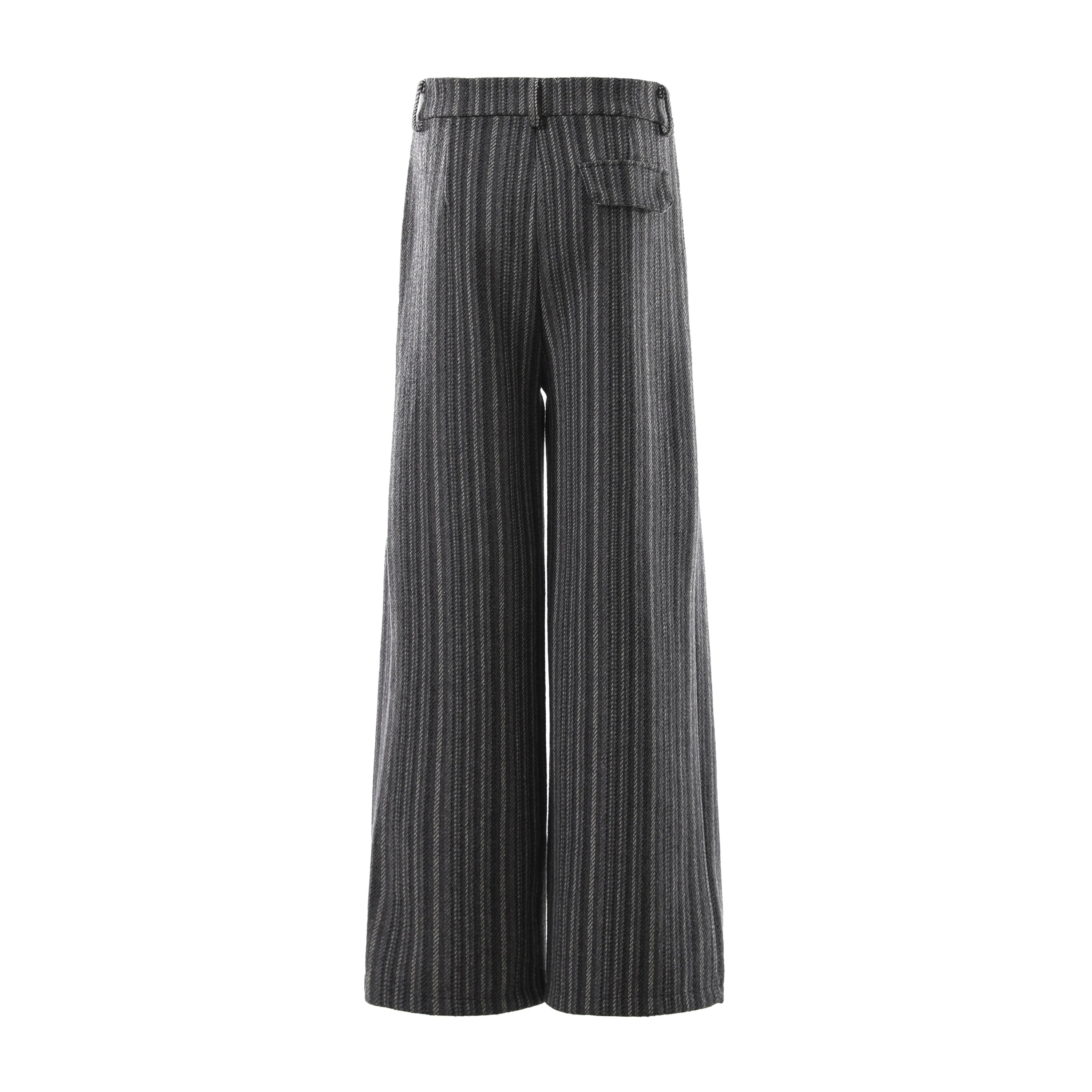 Omirad Pleated Panel Wide-Leg Trousers | Striped Drape Pants