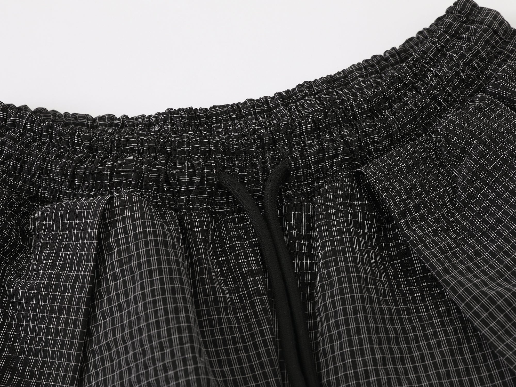 Wide-Leg Pleated Pants | Textured Check Relaxed Fit