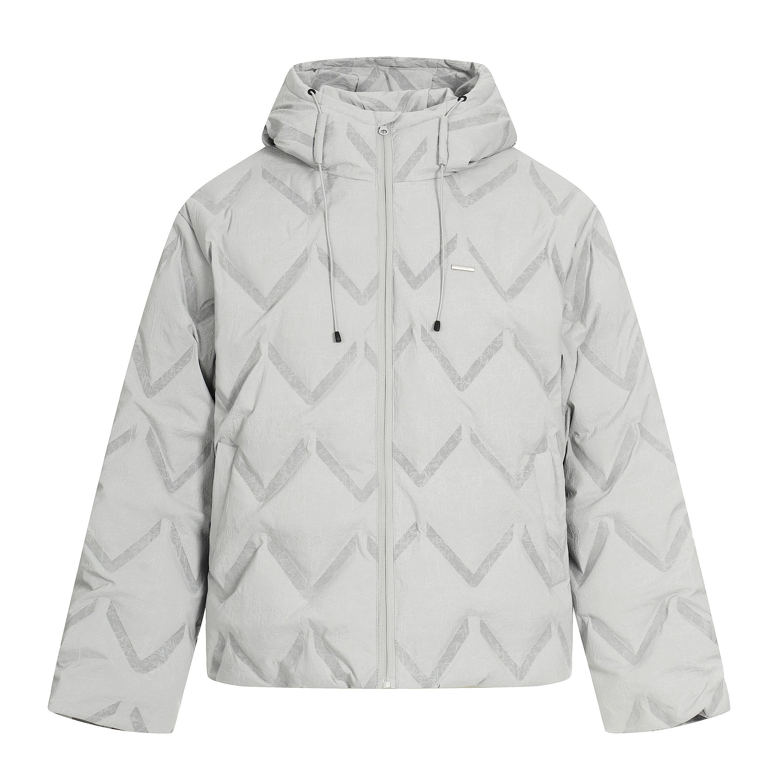 Quilted Hooded Puffer Jacket | Diamond Stitch Winter Coat